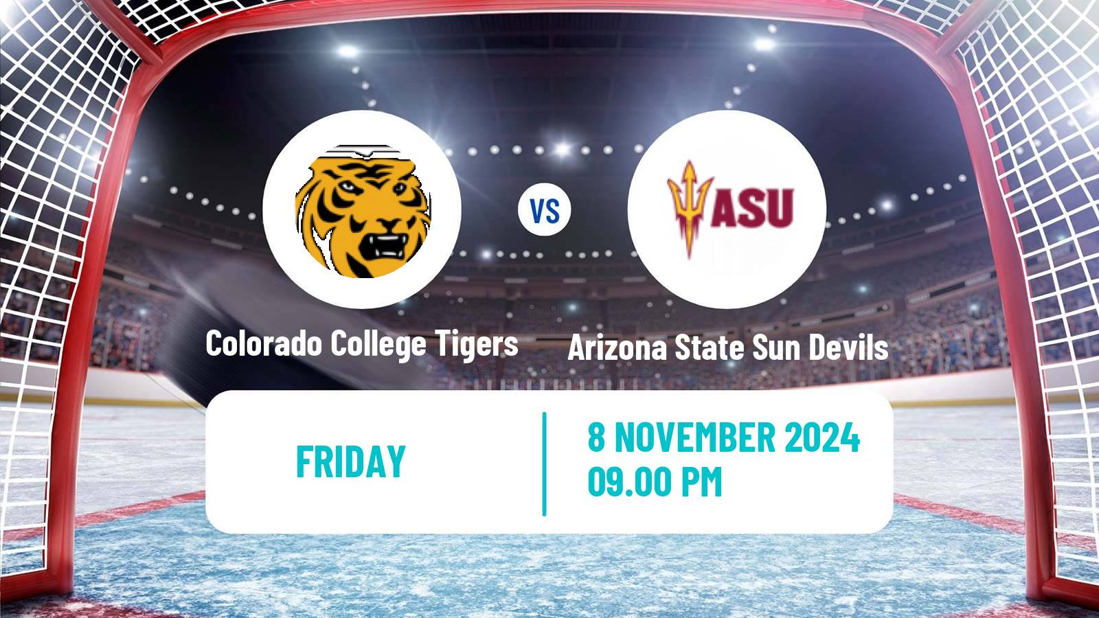 Hockey NCAA Hockey Colorado College Tigers - Arizona State Sun Devils