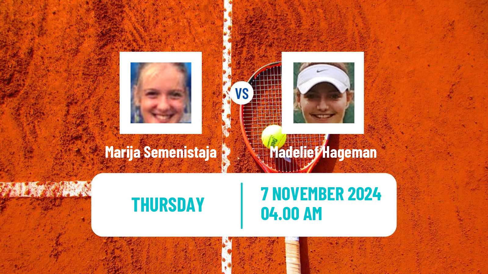 Tennis ITF W15 Monastir 43 Women Marija Semenistaja - Madelief Hageman