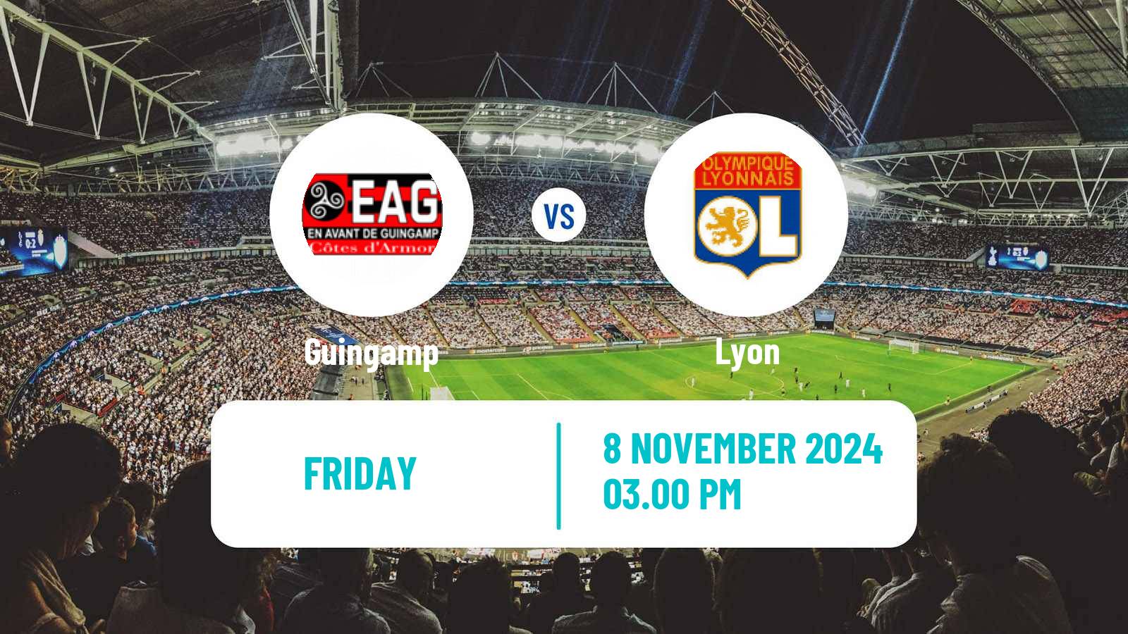 Soccer French Division 1 Women Guingamp - Lyon