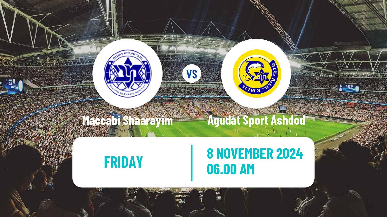 Soccer Israeli Liga Alef South Maccabi Shaarayim - Agudat Sport Ashdod