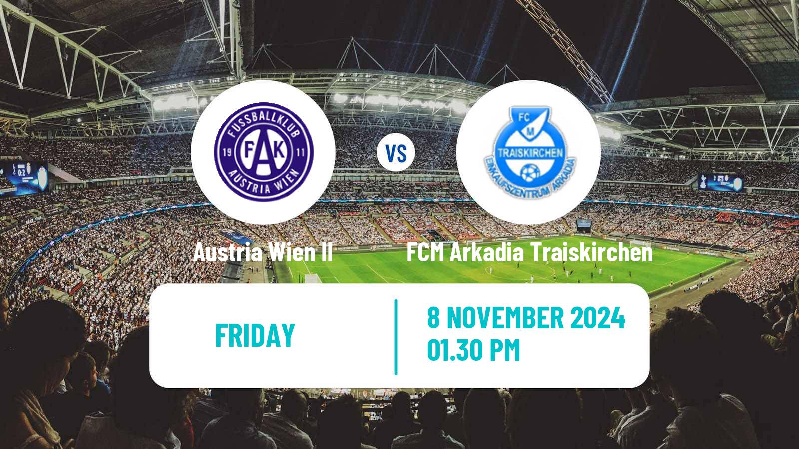 Soccer Austrian Regionalliga East Austria Wien II - FCM Arkadia Traiskirchen