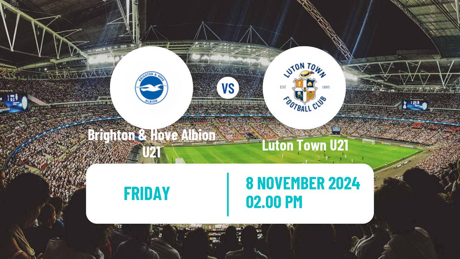 Soccer English Premier League Cup Brighton & Hove Albion U21 - Luton Town U21