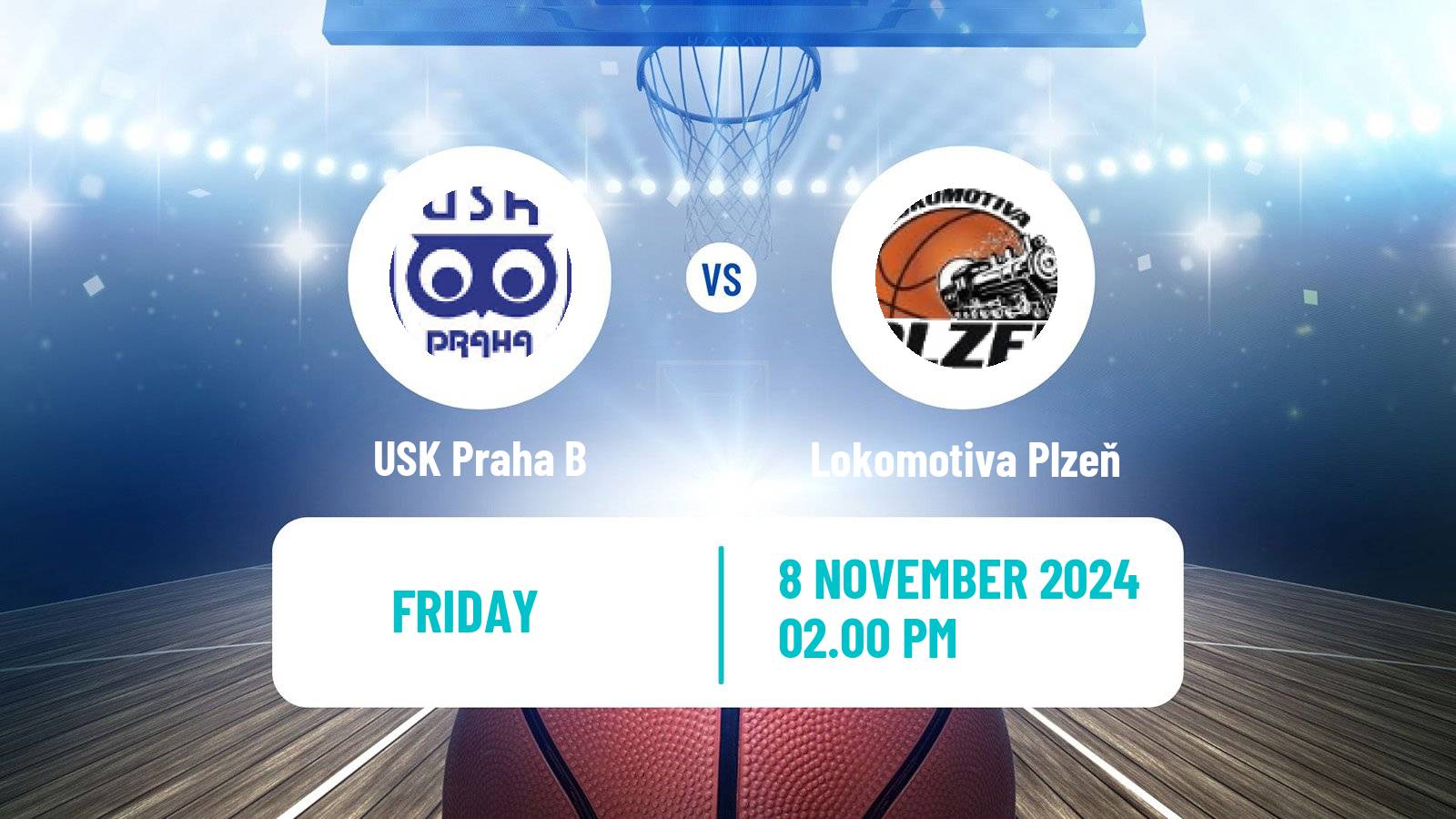 Basketball Czech 1 Liga Basketball USK Praha B - Lokomotiva Plzeň