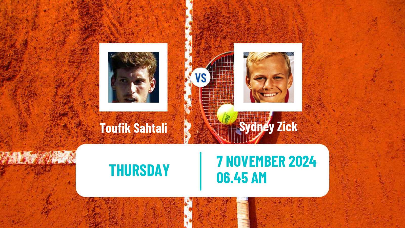 Tennis ITF M25 Monastir 2 Men Toufik Sahtali - Sydney Zick