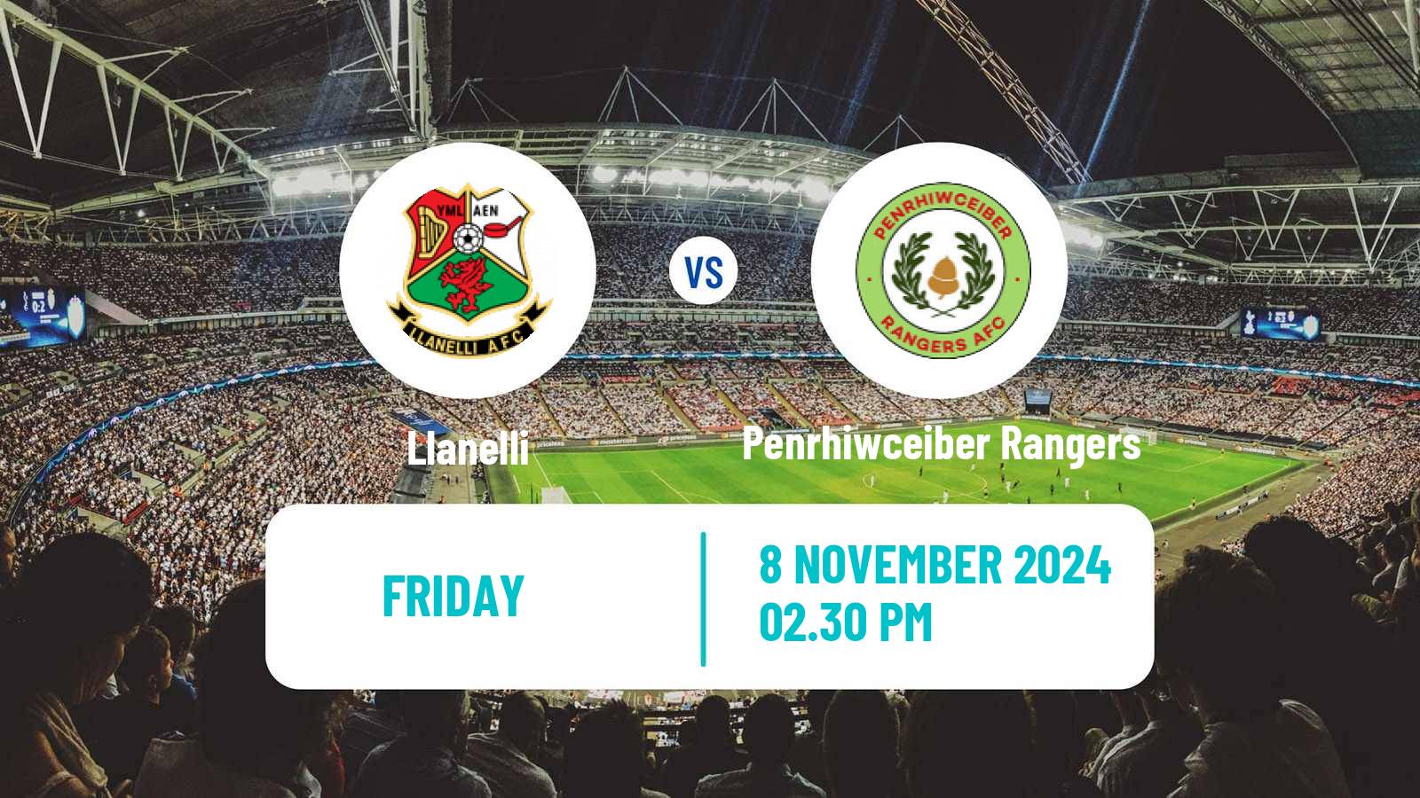 Soccer Welsh Cymru South Llanelli - Penrhiwceiber Rangers