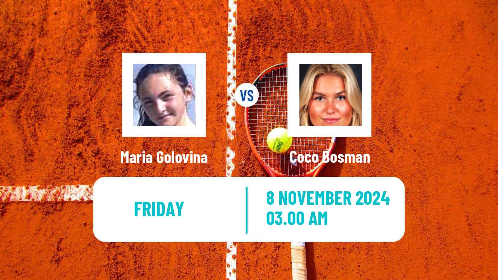 Tennis ITF W15 Sharm Elsheikh 17 Women Maria Golovina - Coco Bosman