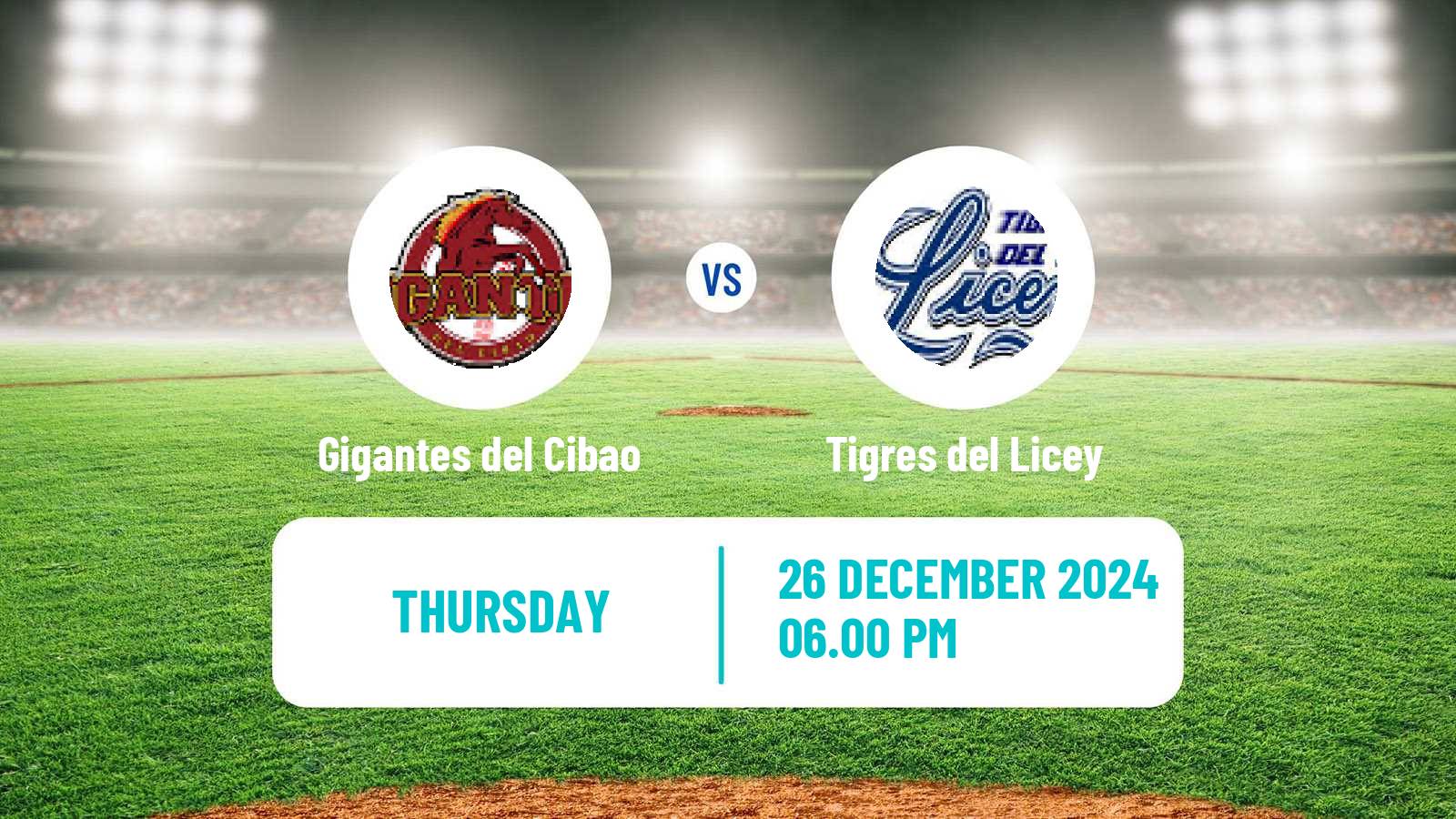 Baseball LIDOM Gigantes del Cibao - Tigres del Licey