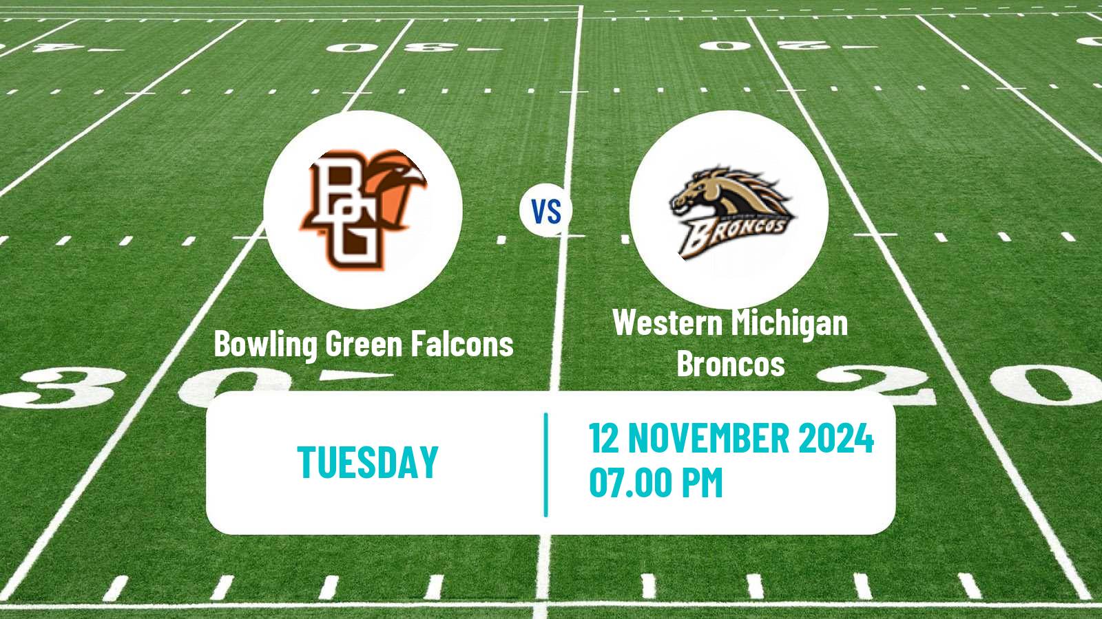 American football NCAA College Football Bowling Green Falcons - Western Michigan Broncos