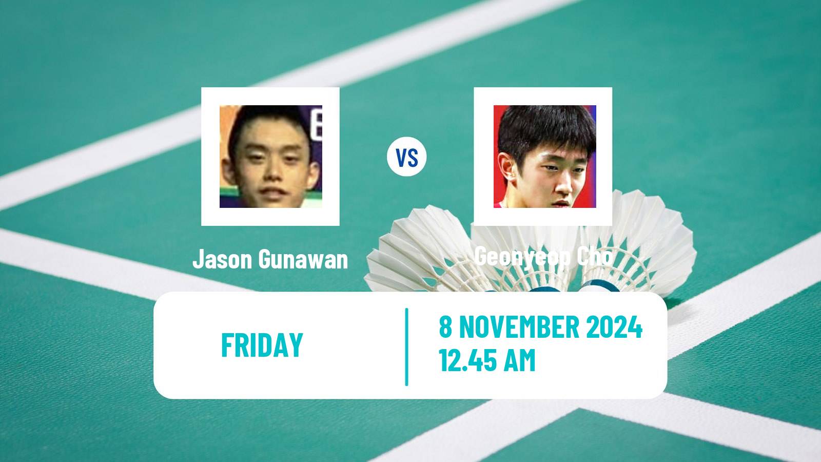 Badminton BWF World Tour Korea Masters Men Jason Gunawan - Geonyeop Cho