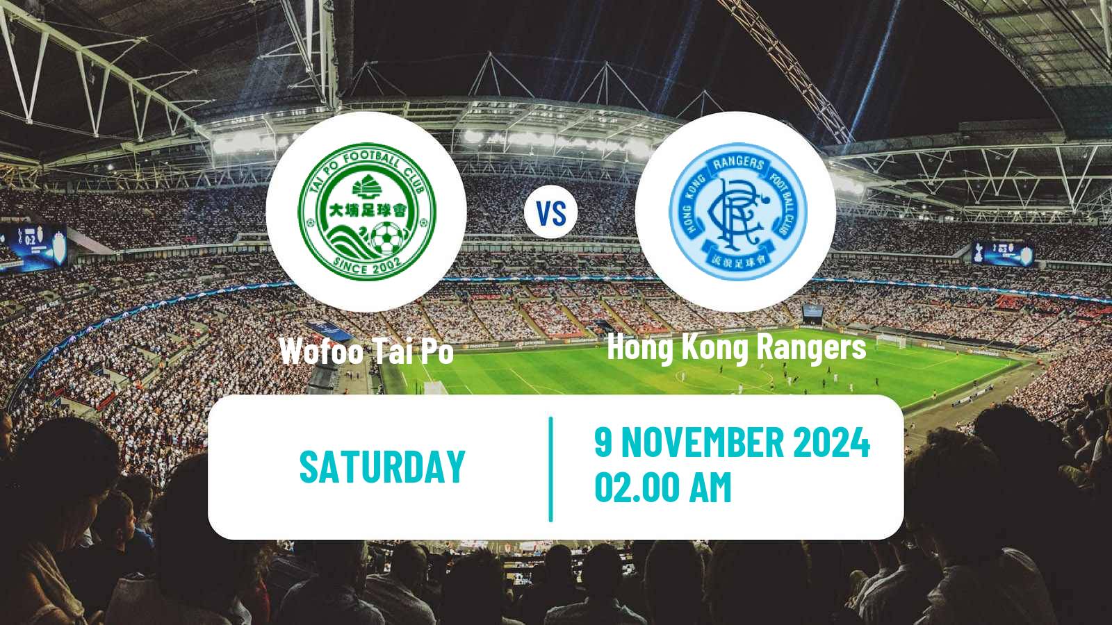 Soccer Hong Kong Premier League Wofoo Tai Po - Hong Kong Rangers