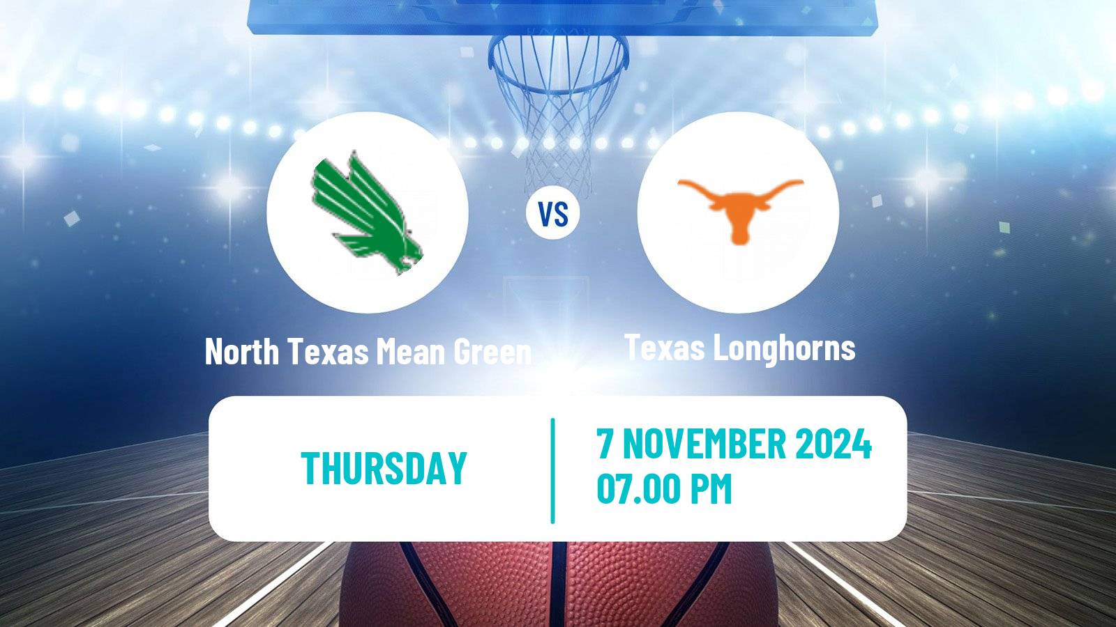 Basketball NCAA College Basketball Women North Texas Mean Green - Texas Longhorns