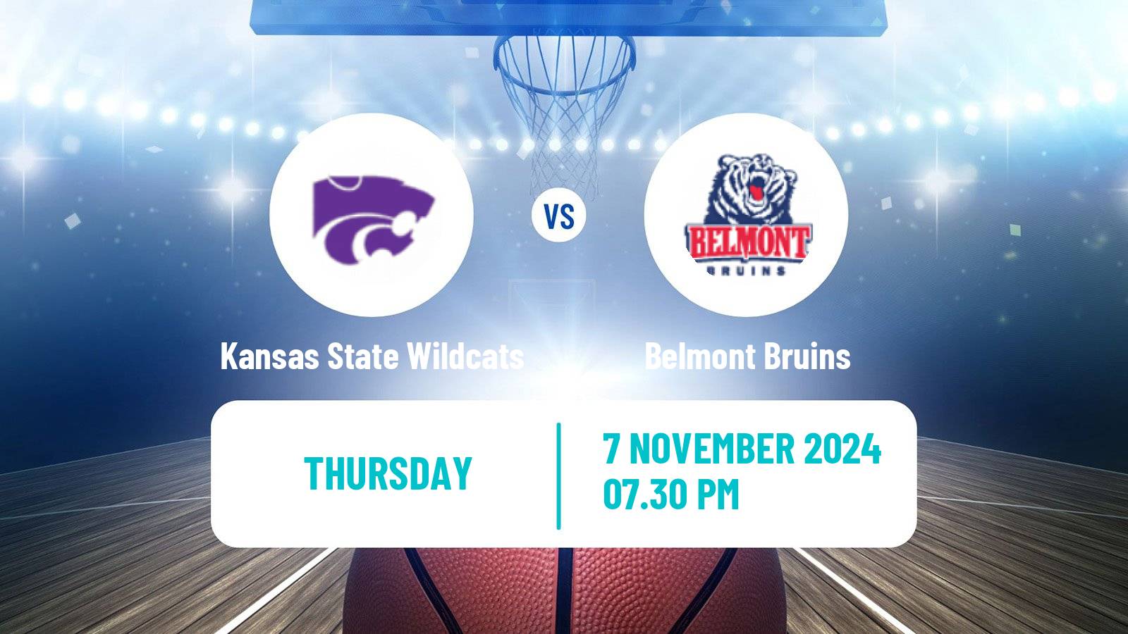 Basketball NCAA College Basketball Women Kansas State Wildcats - Belmont Bruins