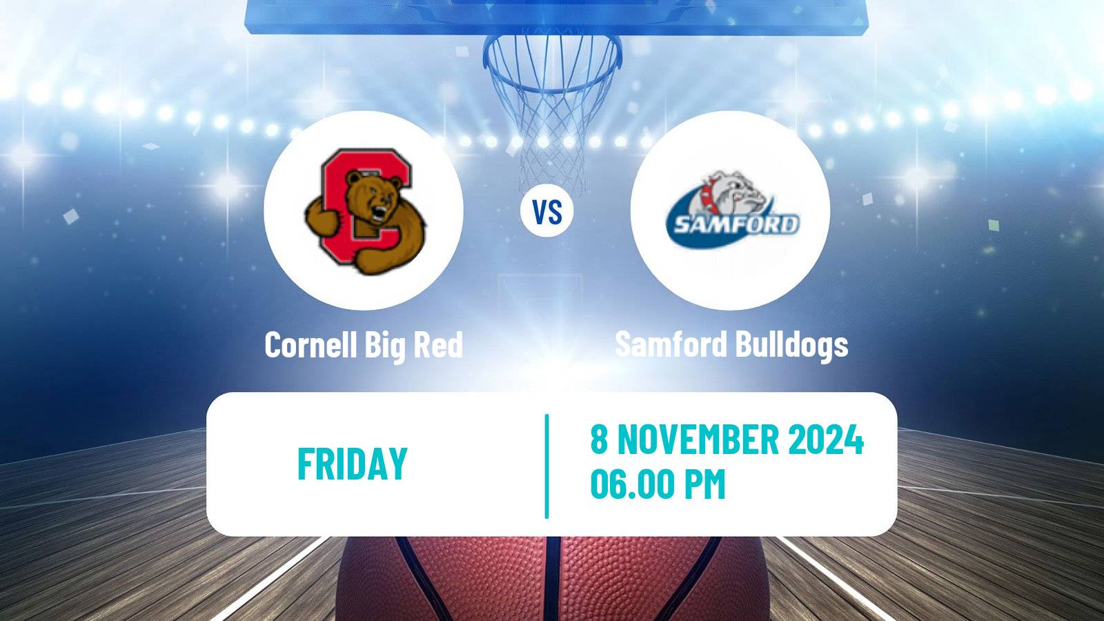 Basketball NCAA College Basketball Cornell Big Red - Samford Bulldogs