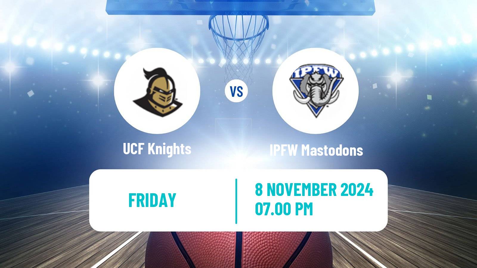 Basketball NCAA College Basketball UCF Knights - IPFW Mastodons