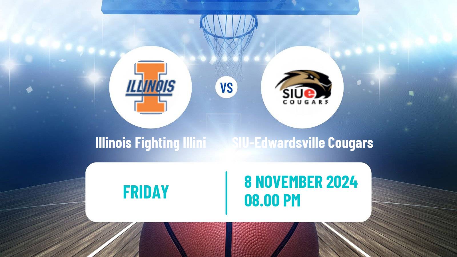 Basketball NCAA College Basketball Illinois Fighting Illini - SIU-Edwardsville Cougars