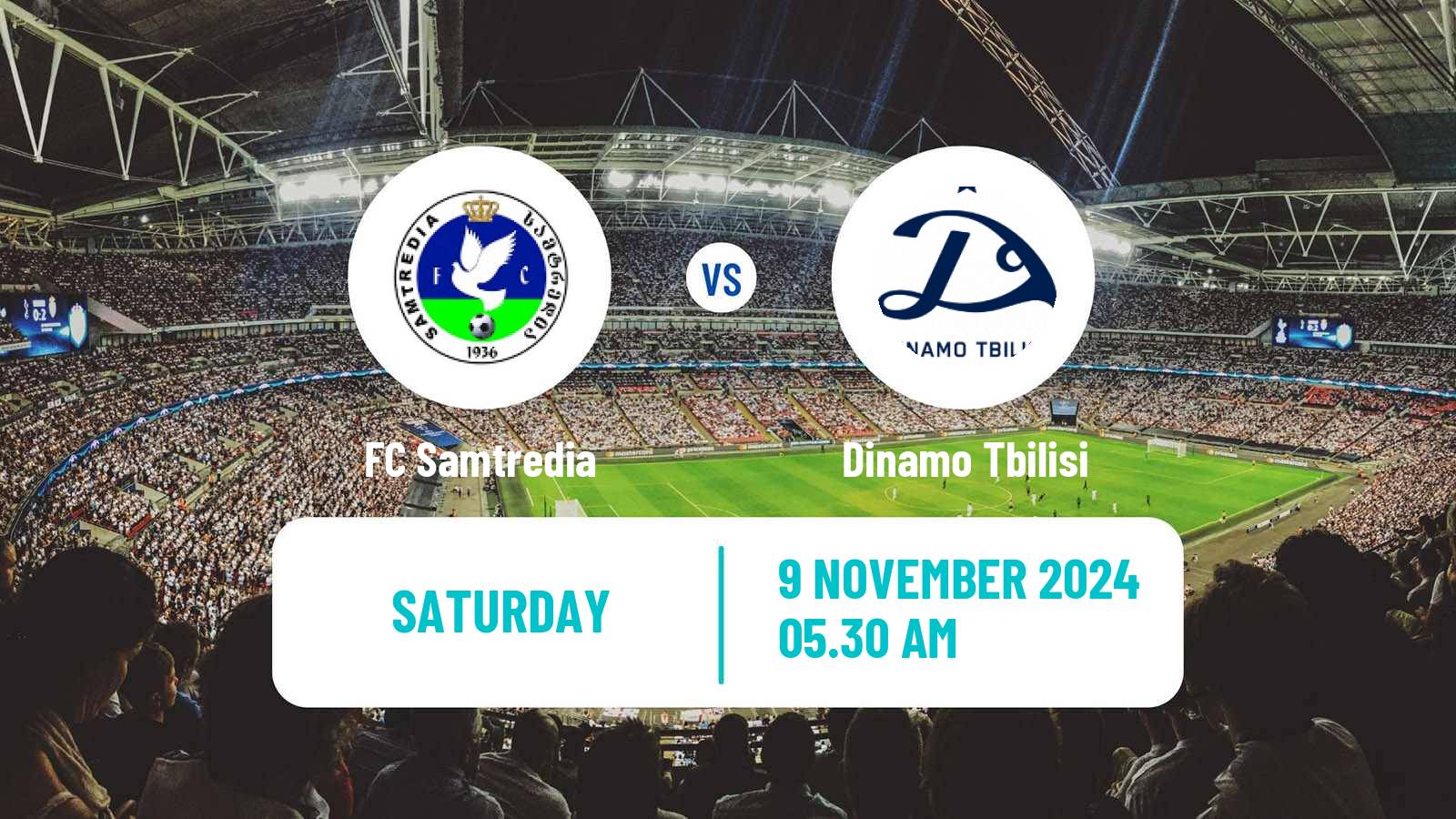 Soccer Georgian Erovnuli Liga Samtredia - Dinamo Tbilisi