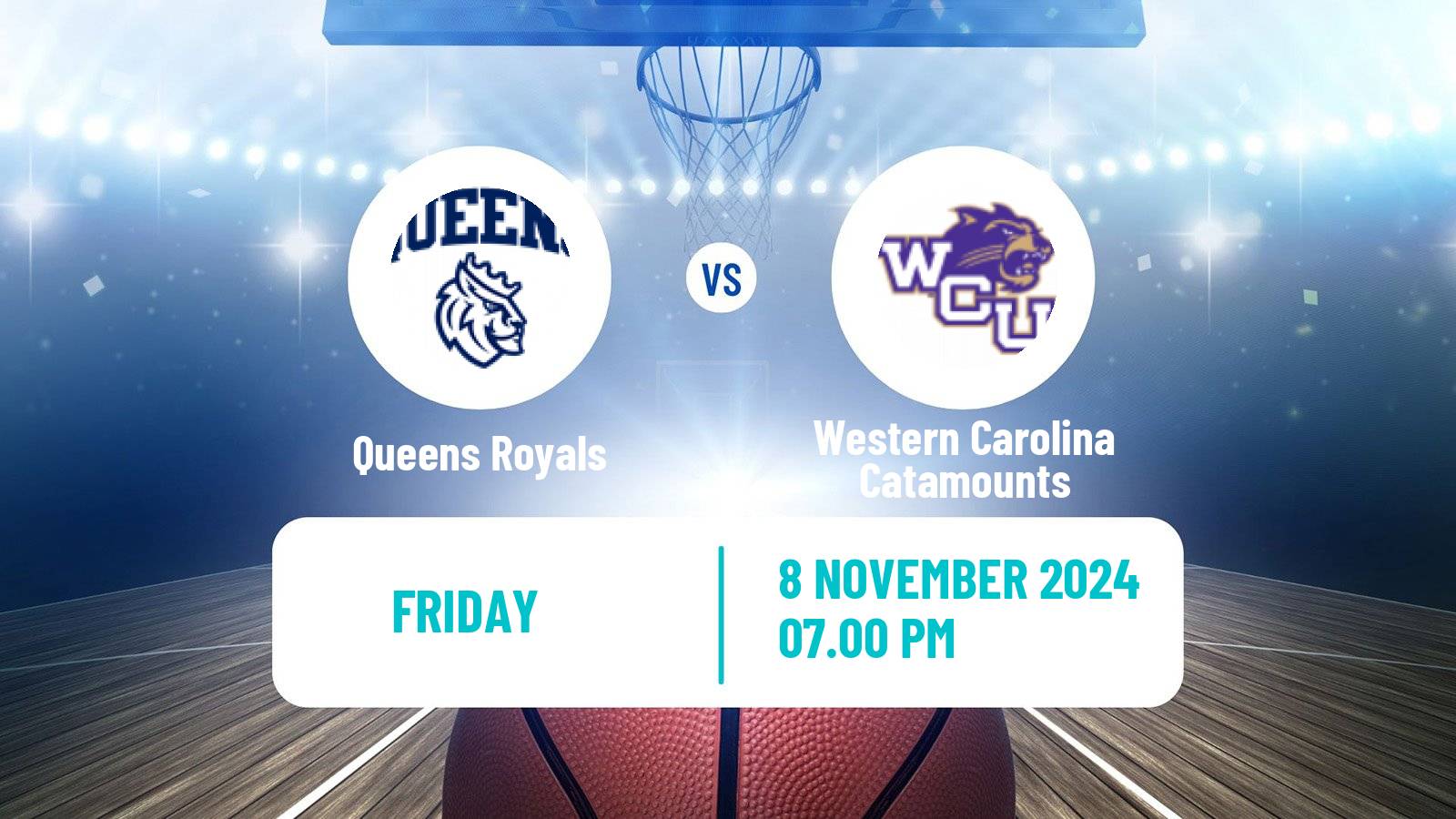 Basketball NCAA College Basketball Queens Royals - Western Carolina Catamounts