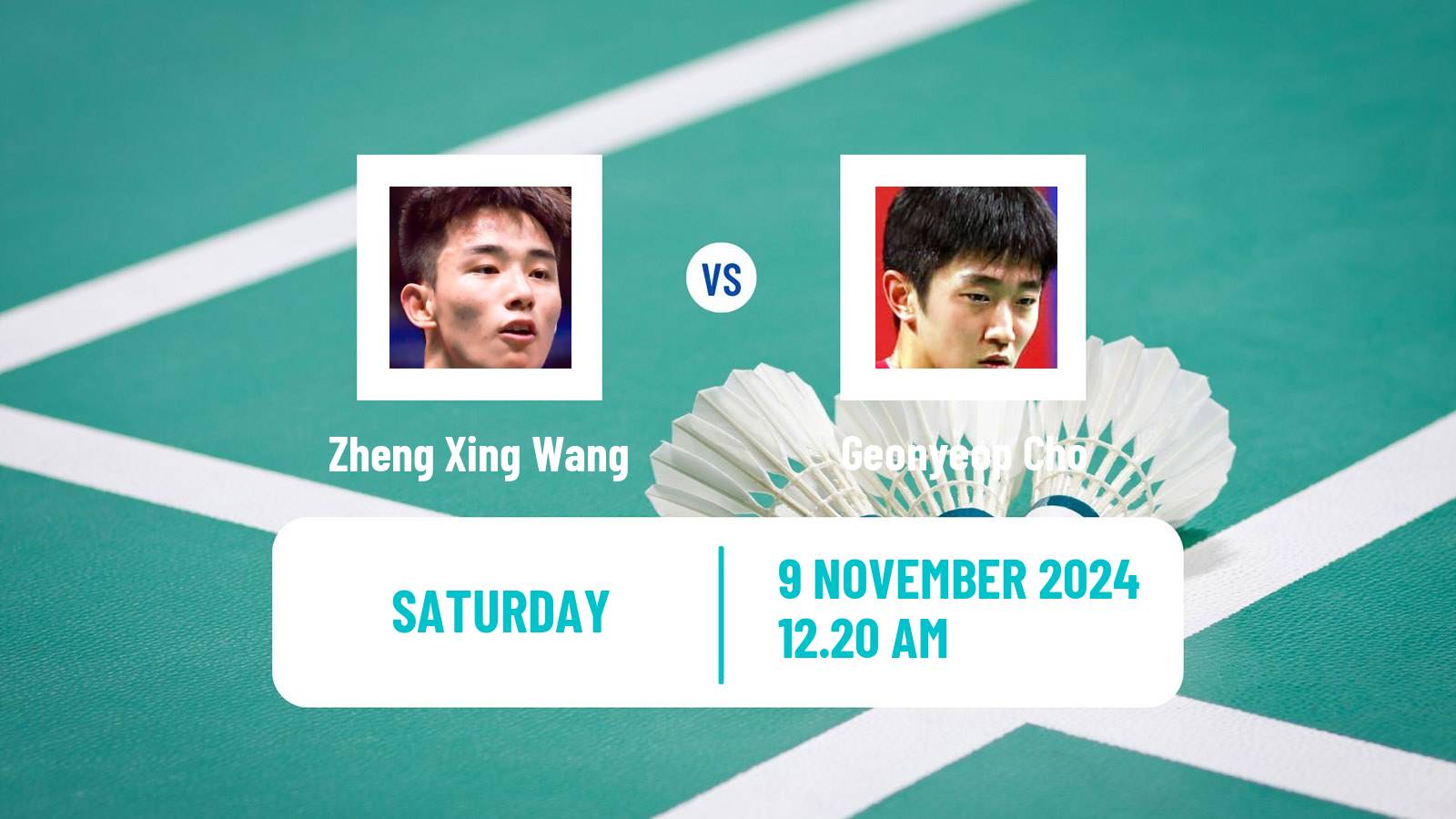 Badminton BWF World Tour Korea Masters Men Zheng Xing Wang - Geonyeop Cho