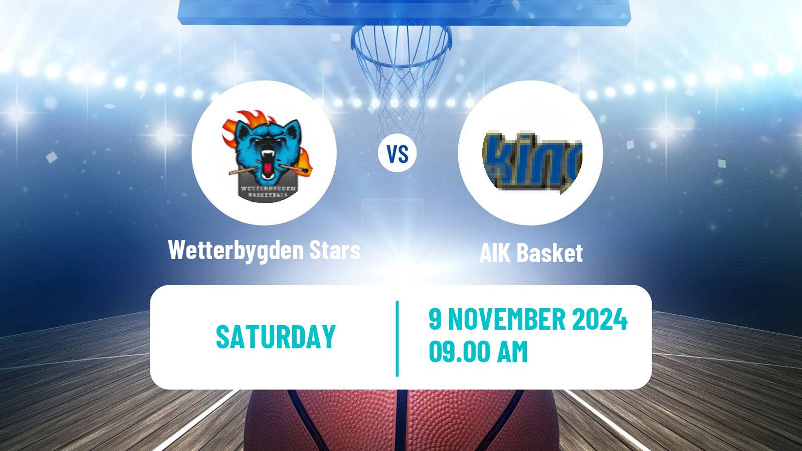 Basketball Swedish Superettan Basketball Wetterbygden Stars - AIK Basket