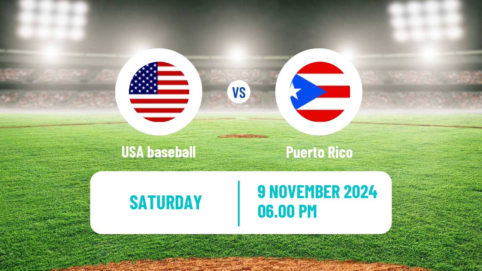 Baseball WBSC Premier 12 USA - Puerto Rico