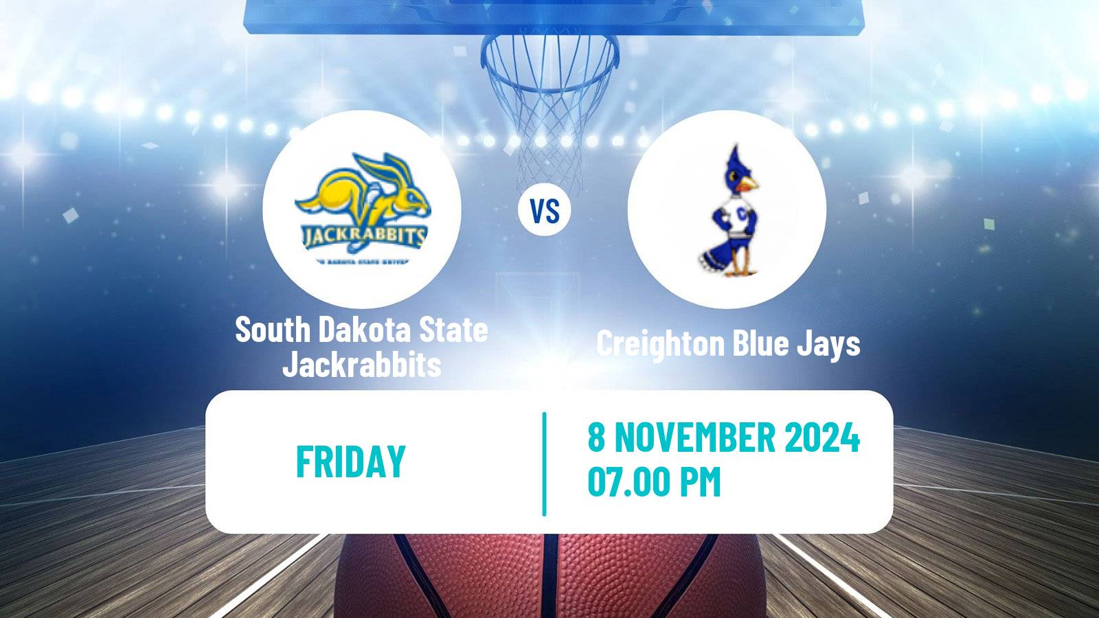 Basketball NCAA College Basketball Women South Dakota State Jackrabbits - Creighton Blue Jays