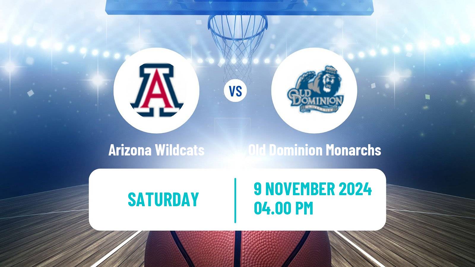 Basketball NCAA College Basketball Arizona Wildcats - Old Dominion Monarchs