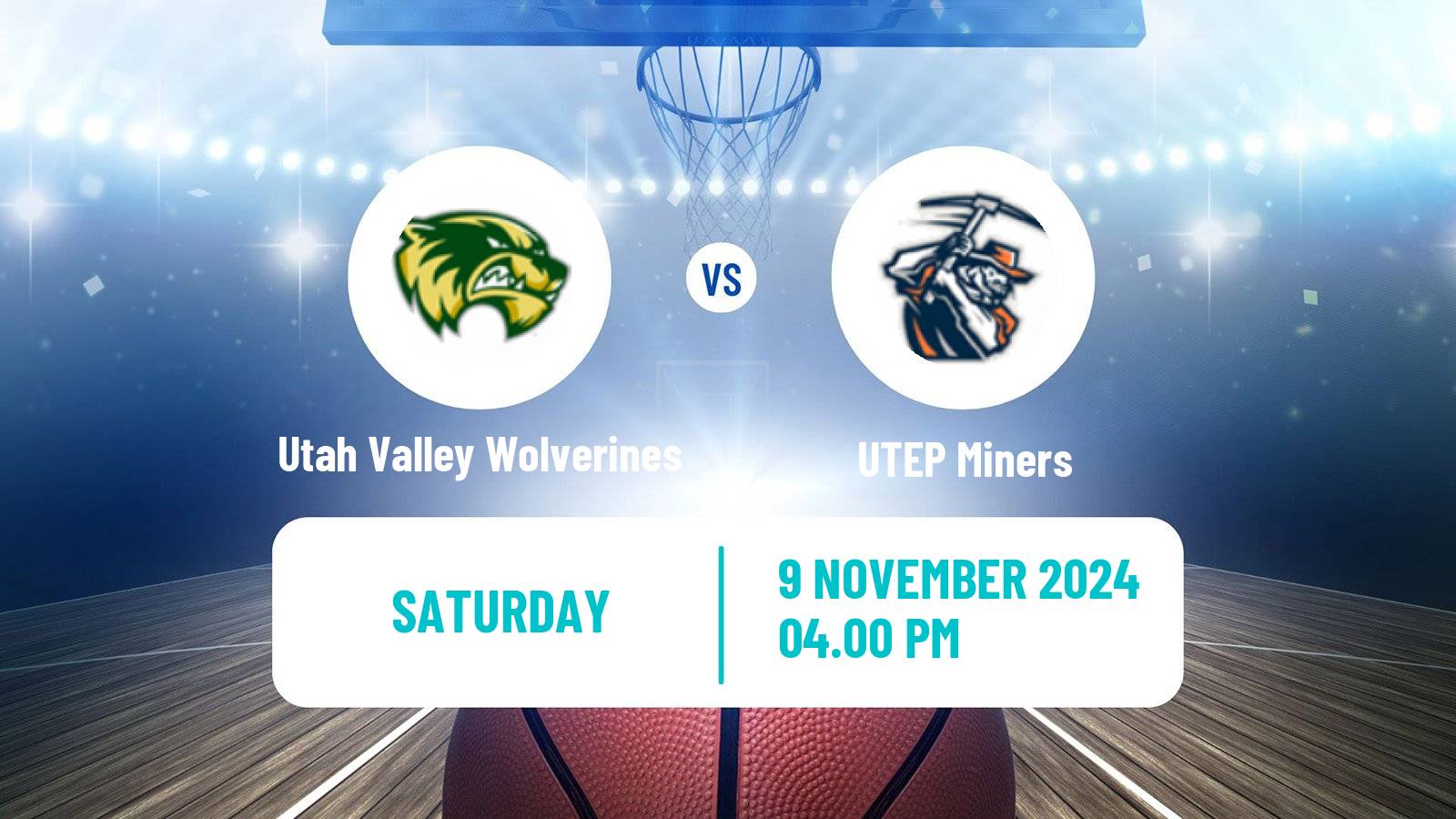 Basketball NCAA College Basketball Utah Valley Wolverines - UTEP Miners