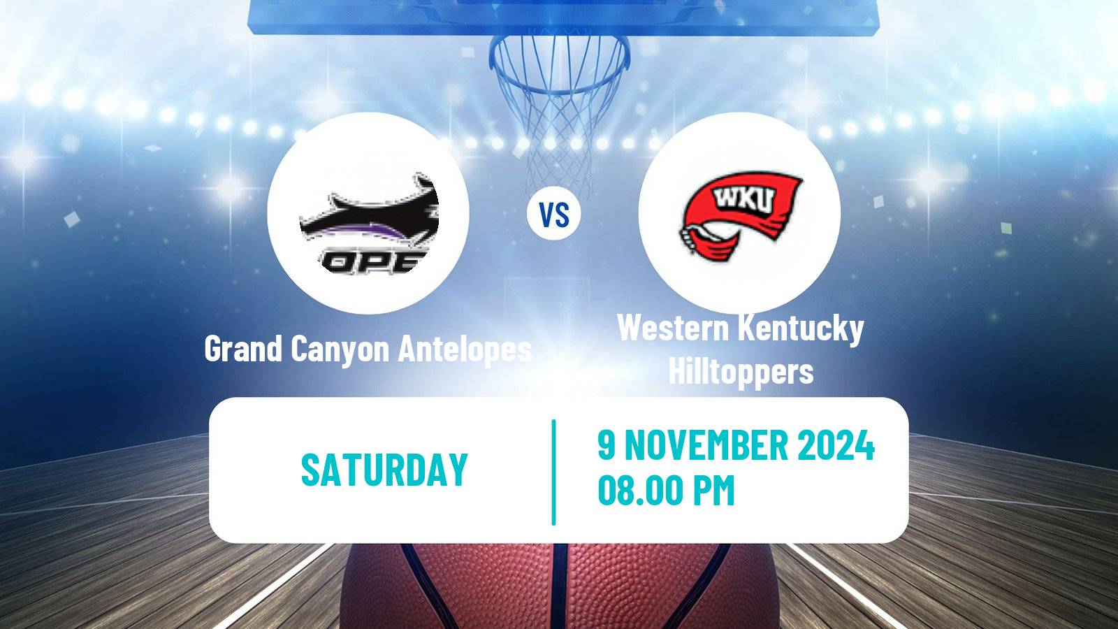 Basketball NCAA College Basketball Grand Canyon Antelopes - Western Kentucky Hilltoppers