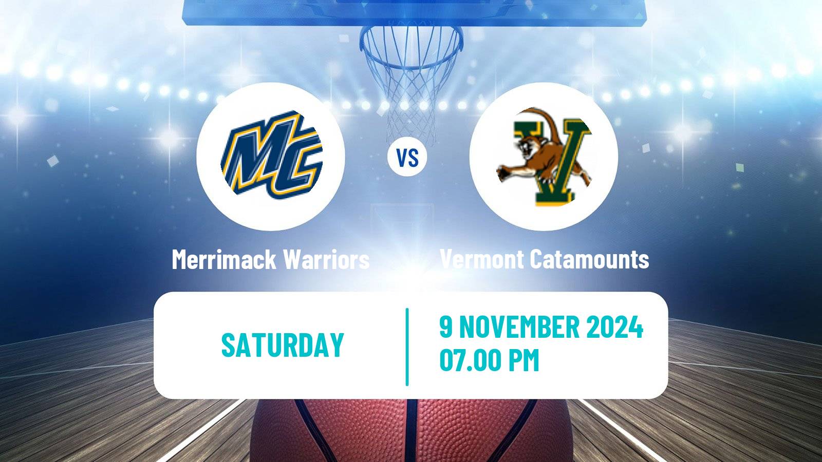 Basketball NCAA College Basketball Merrimack Warriors - Vermont Catamounts