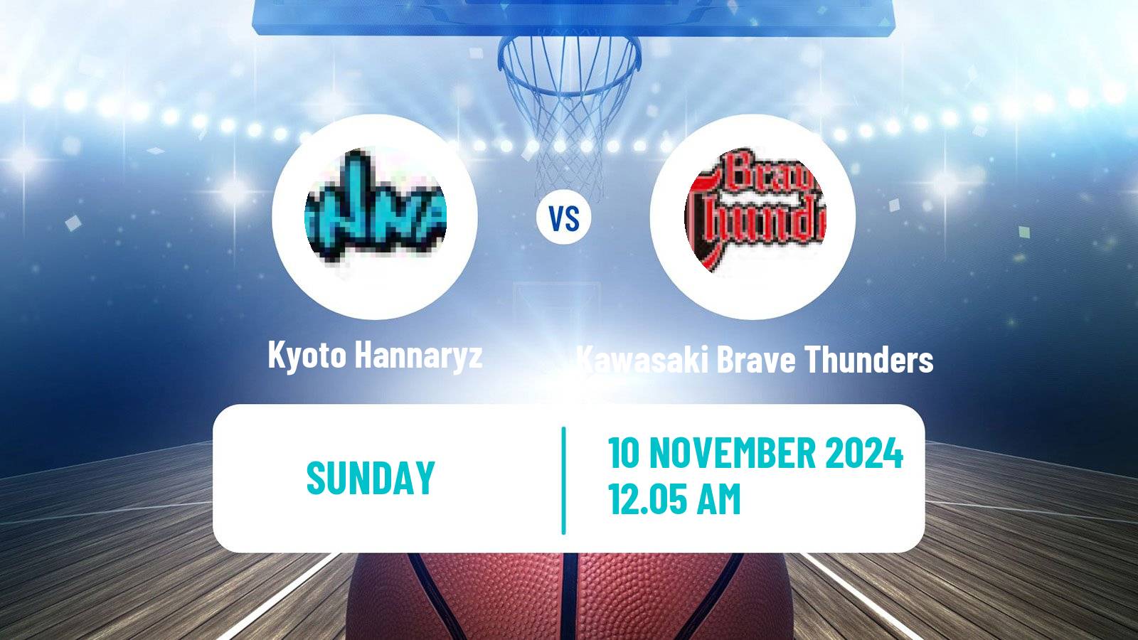 Basketball BJ League Kyoto Hannaryz - Kawasaki Brave Thunders