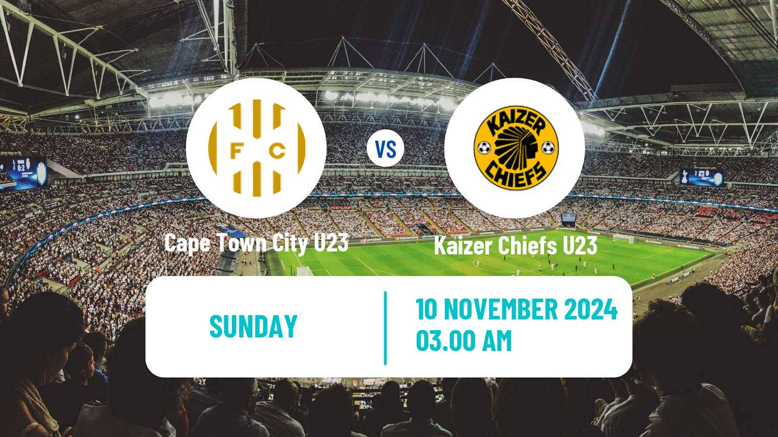 Soccer South African Diski Challenge Cape Town City U23 - Kaizer Chiefs U23