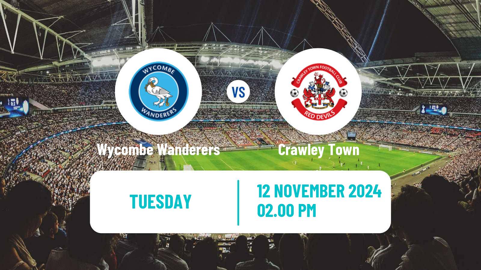 Soccer English EFL Trophy Wycombe Wanderers - Crawley Town