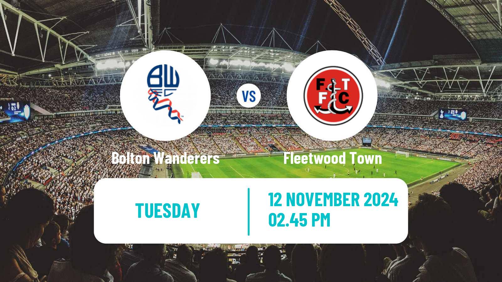 Soccer English EFL Trophy Bolton Wanderers - Fleetwood Town