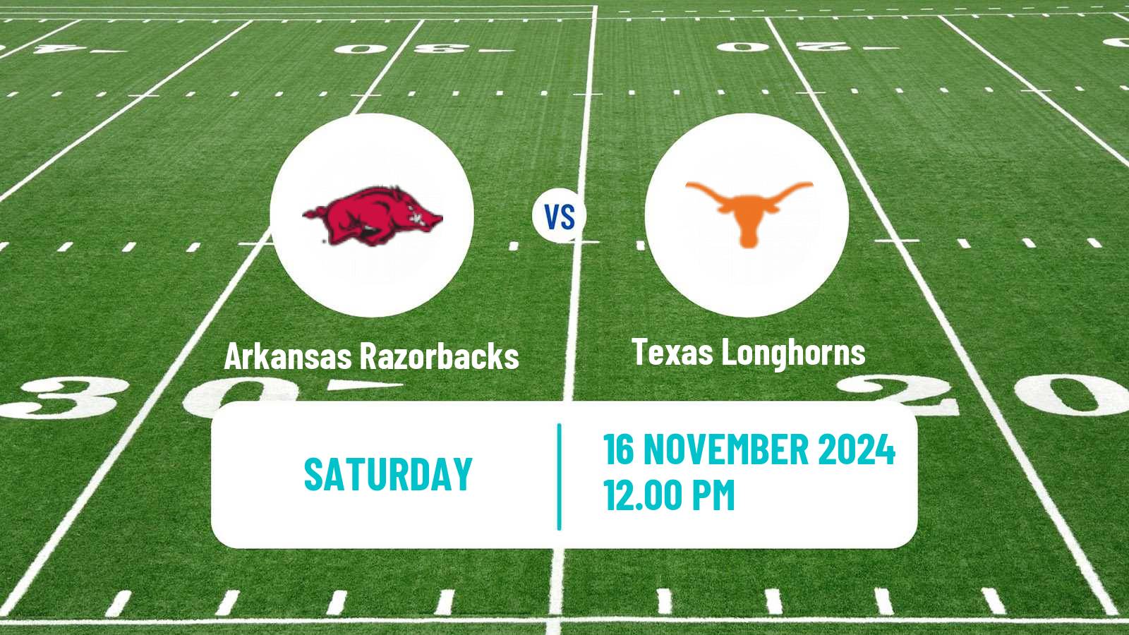 American football NCAA College Football Arkansas Razorbacks - Texas Longhorns