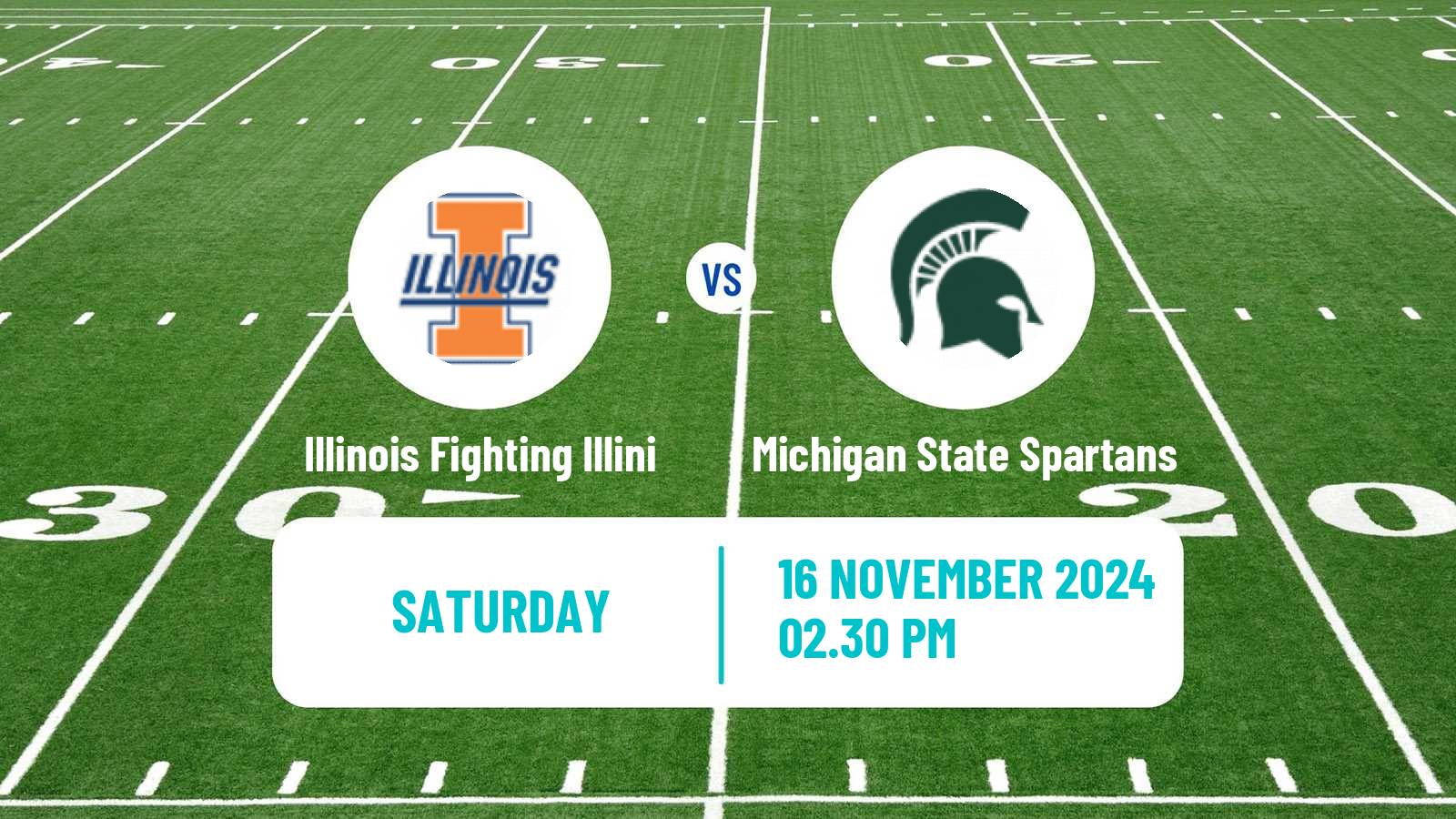 American football NCAA College Football Illinois Fighting Illini - Michigan State Spartans