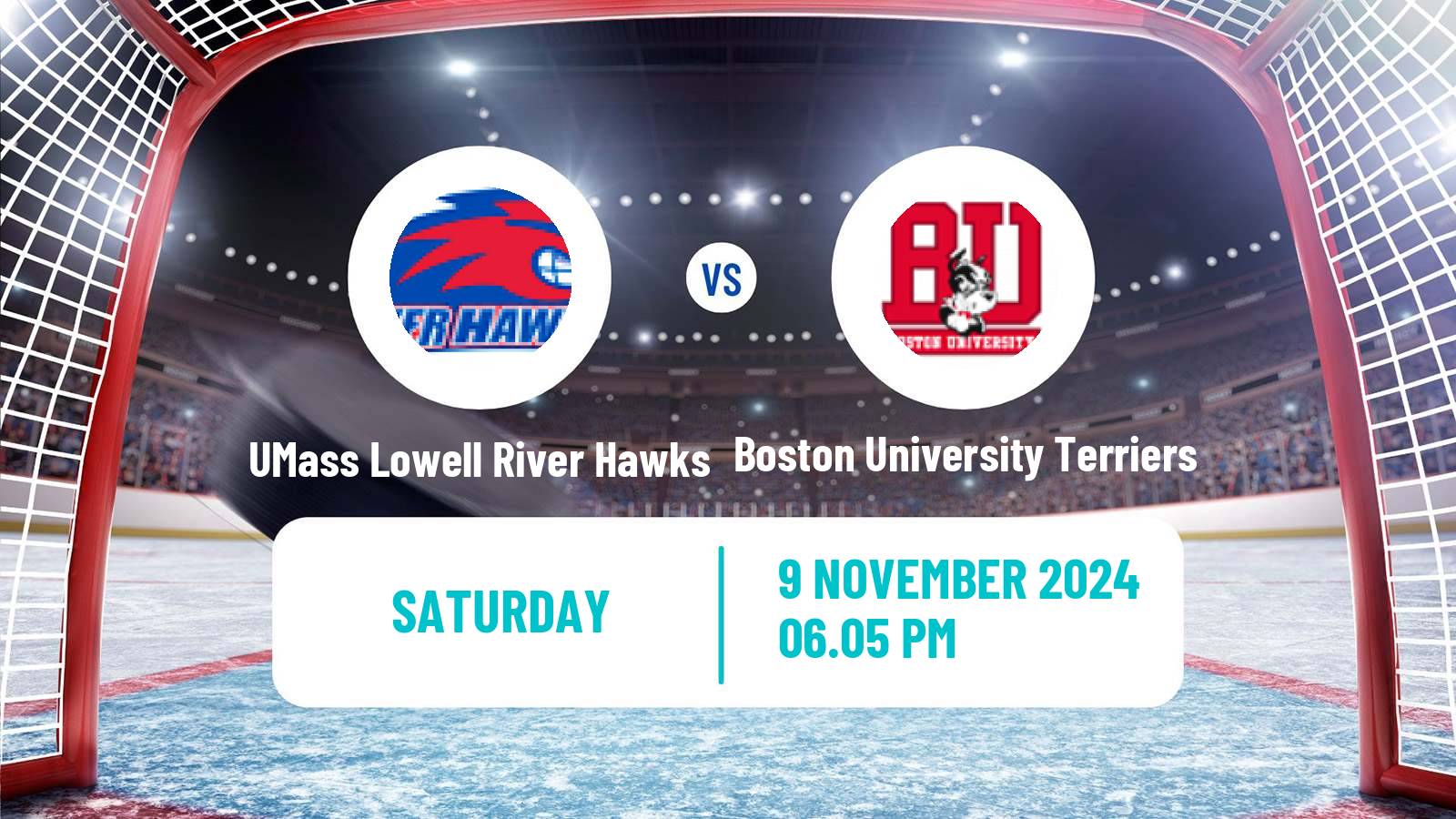 Hockey NCAA Hockey UMass Lowell River Hawks - Boston University Terriers