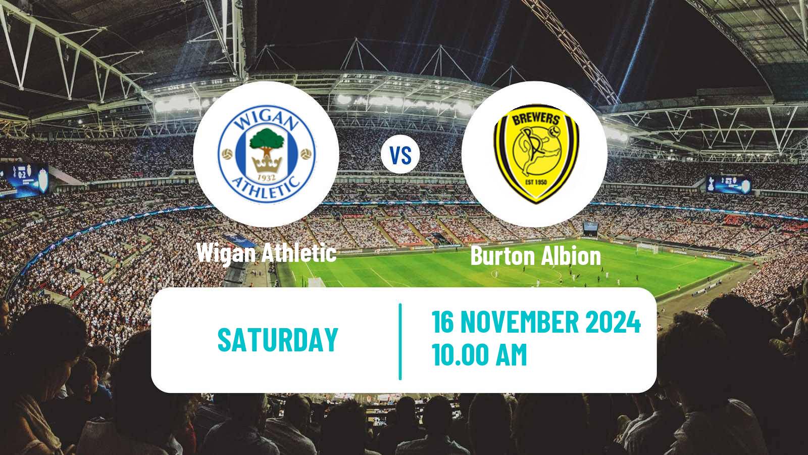 Soccer English League One Wigan Athletic - Burton Albion