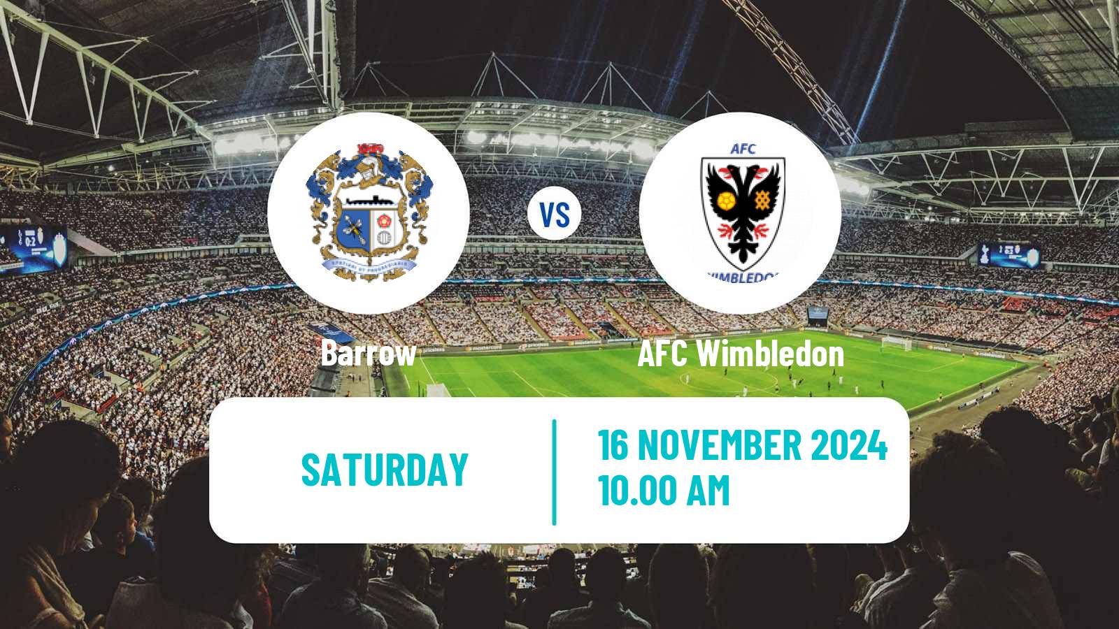 Soccer English League Two Barrow - AFC Wimbledon