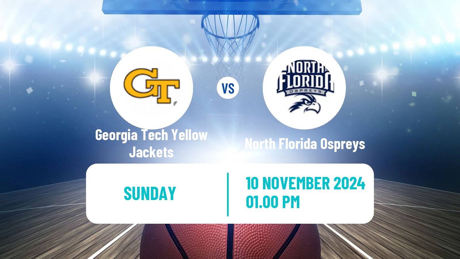 Basketball NCAA College Basketball Georgia Tech Yellow Jackets - North Florida Ospreys