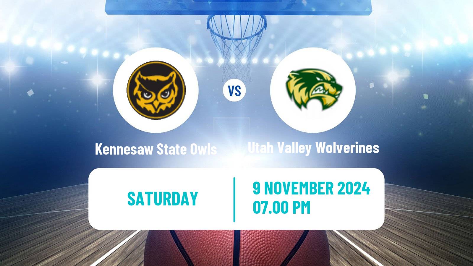 Basketball NCAA College Basketball Women Kennesaw State Owls - Utah Valley Wolverines