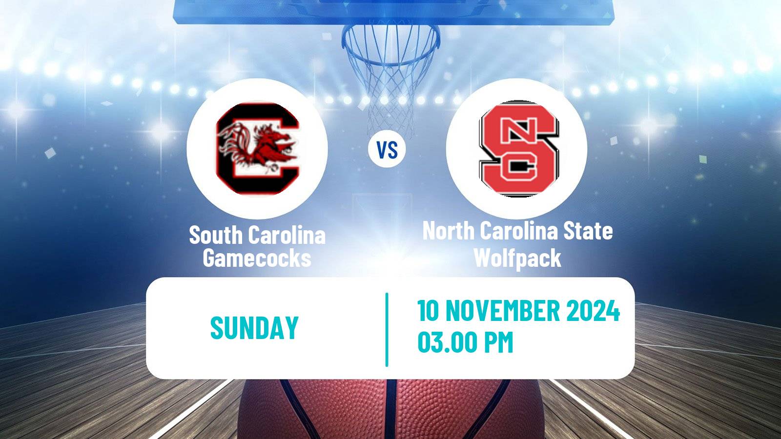 Basketball NCAA College Basketball Women South Carolina Gamecocks - North Carolina State Wolfpack