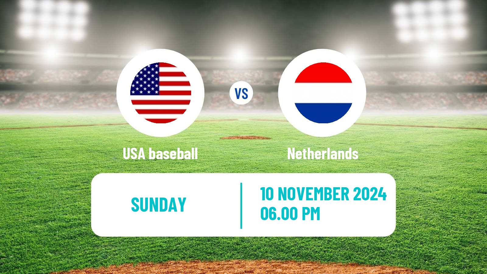 Baseball WBSC Premier 12 USA - Netherlands