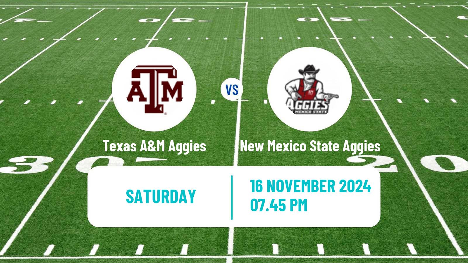 American football NCAA College Football Texas A&M Aggies - New Mexico State Aggies