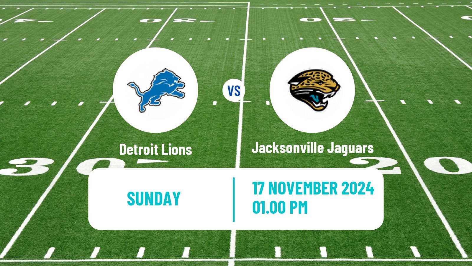 American football NFL Detroit Lions - Jacksonville Jaguars