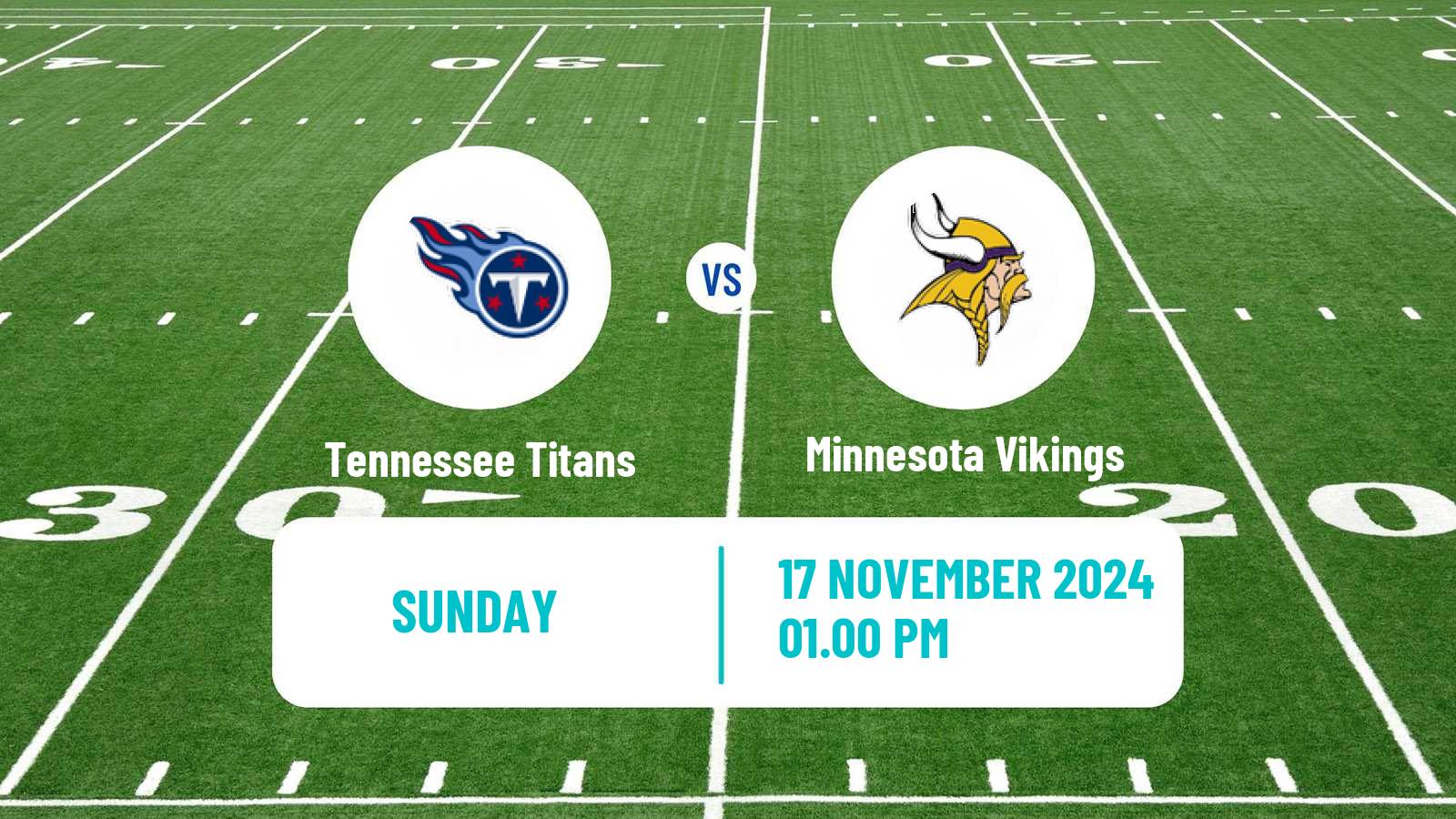 American football NFL Tennessee Titans - Minnesota Vikings