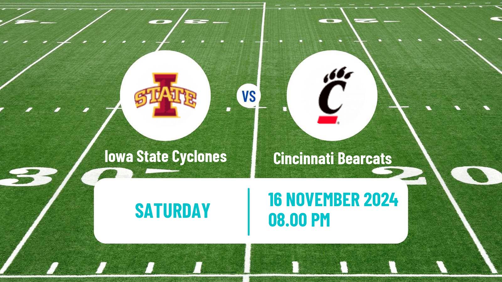 American football NCAA College Football Iowa State Cyclones - Cincinnati Bearcats