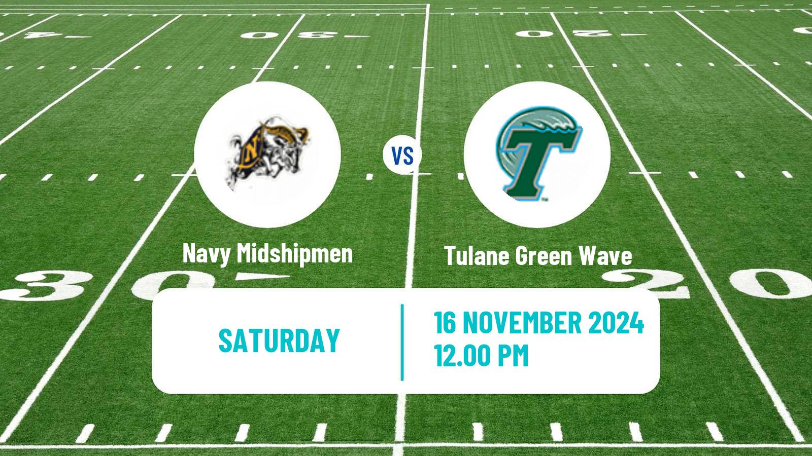 American football NCAA College Football Navy Midshipmen - Tulane Green Wave