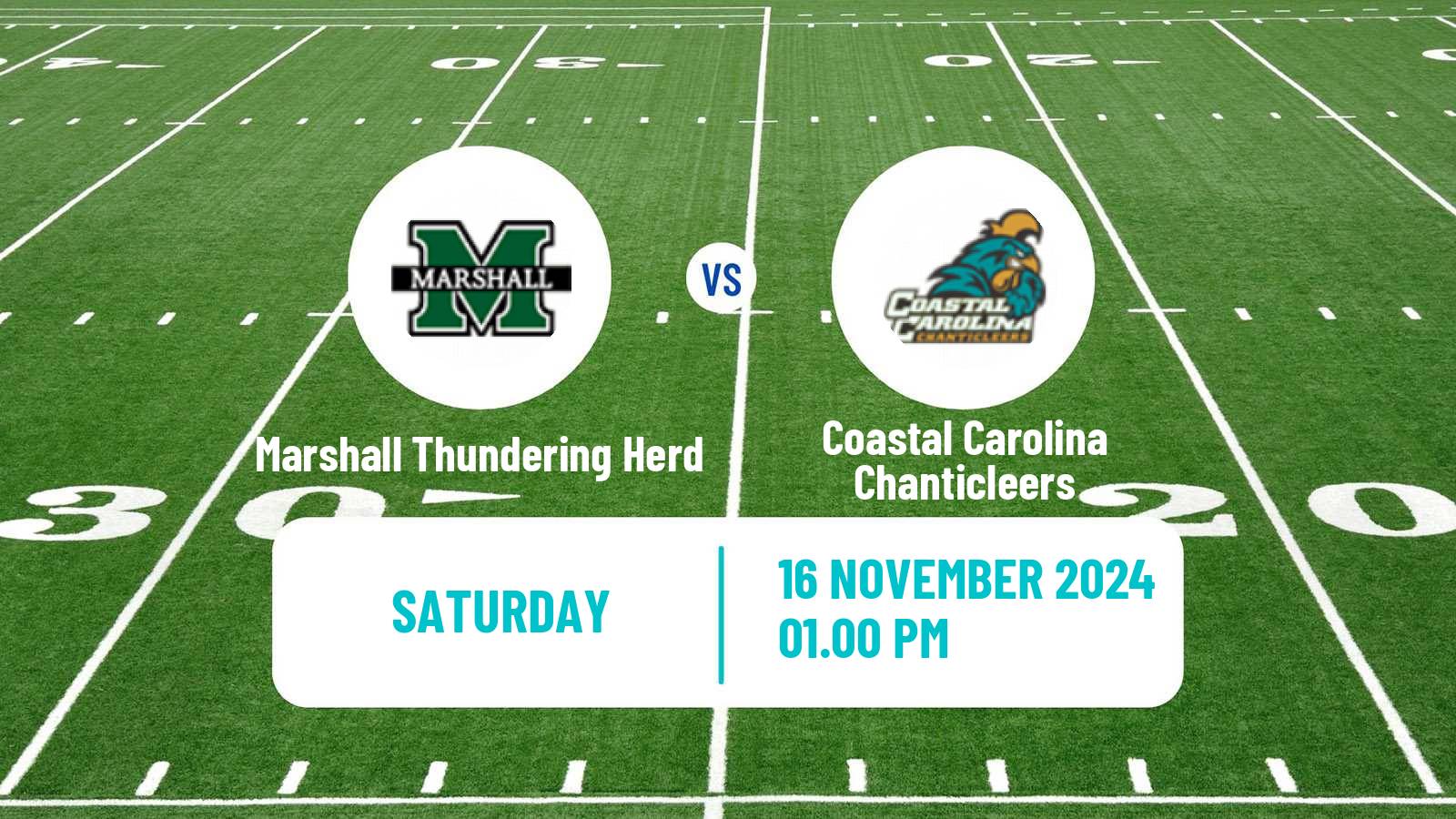 American football NCAA College Football Marshall Thundering Herd - Coastal Carolina Chanticleers