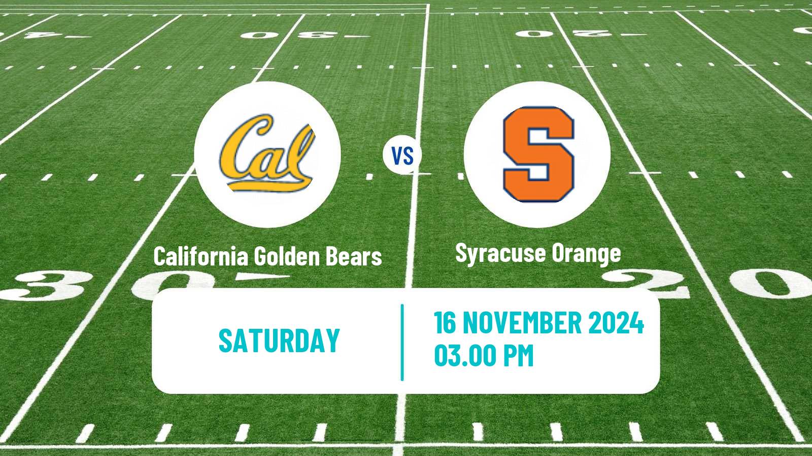 American football NCAA College Football California Golden Bears - Syracuse Orange