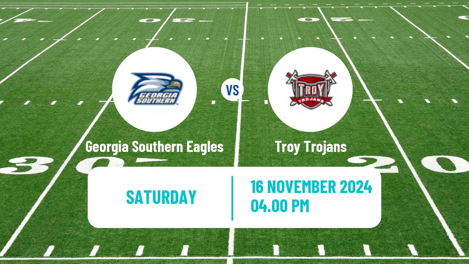 American football NCAA College Football Georgia Southern Eagles - Troy Trojans